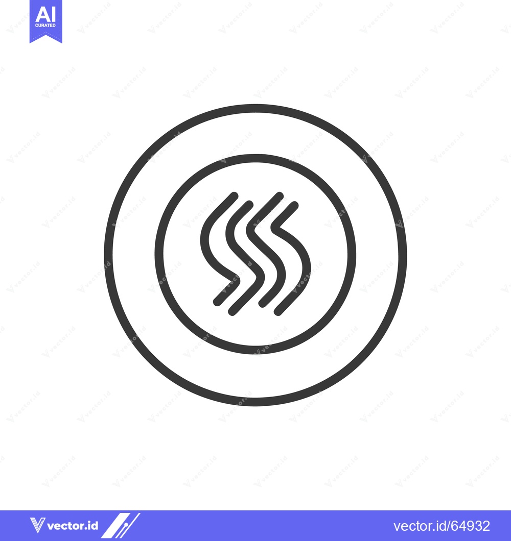 Premium Vector of Minimalist Hot Food Icon: Steaming Dish in Circular Frame, Simple Line