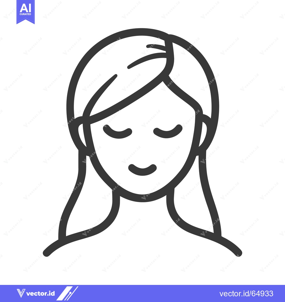 Premium Vector of Simplified Illustration Depicting a Woman With Closed Eyes and Smiling