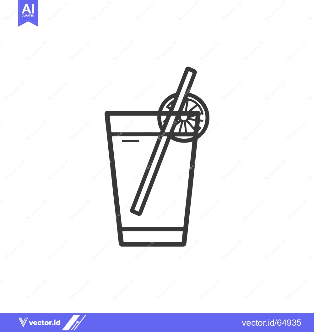 Premium Vector dari A simple black line drawing of a beverage in a glass