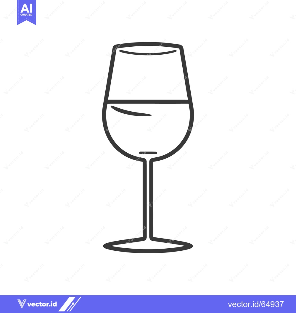 Premium Vector of A stylized illustration of a wine glass filled with liquid