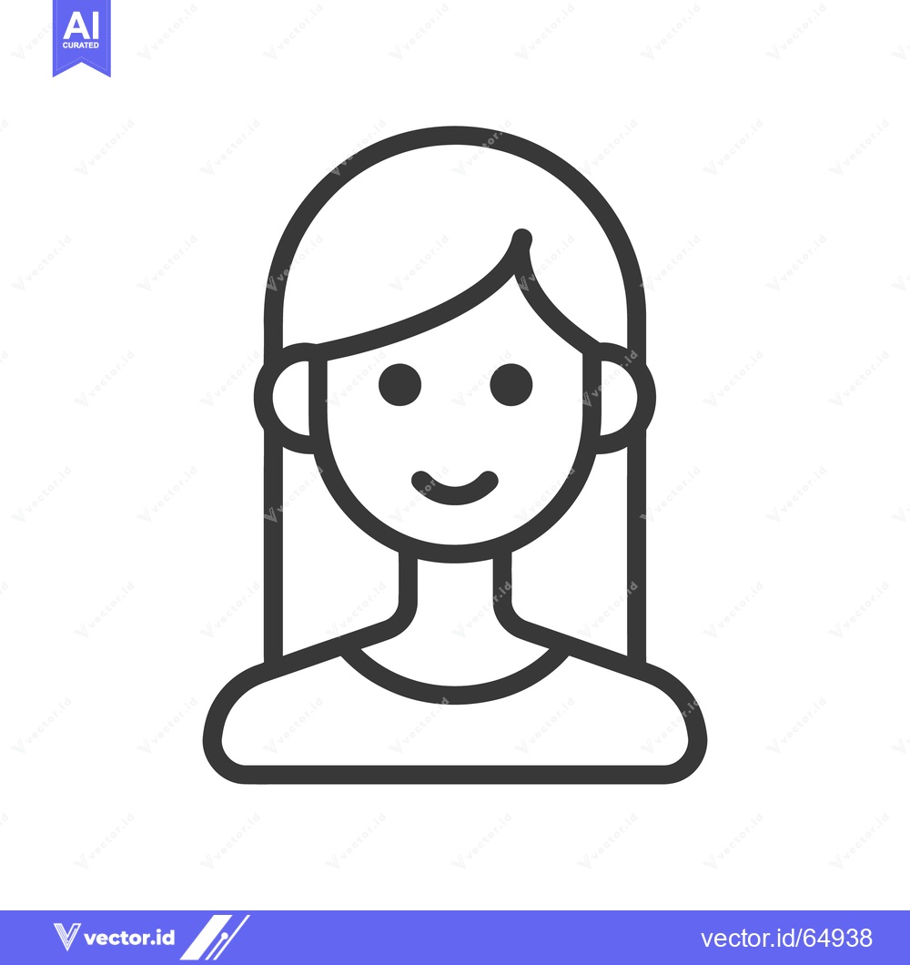 Premium Vector dari A simple illustration showing a female person with straight hair