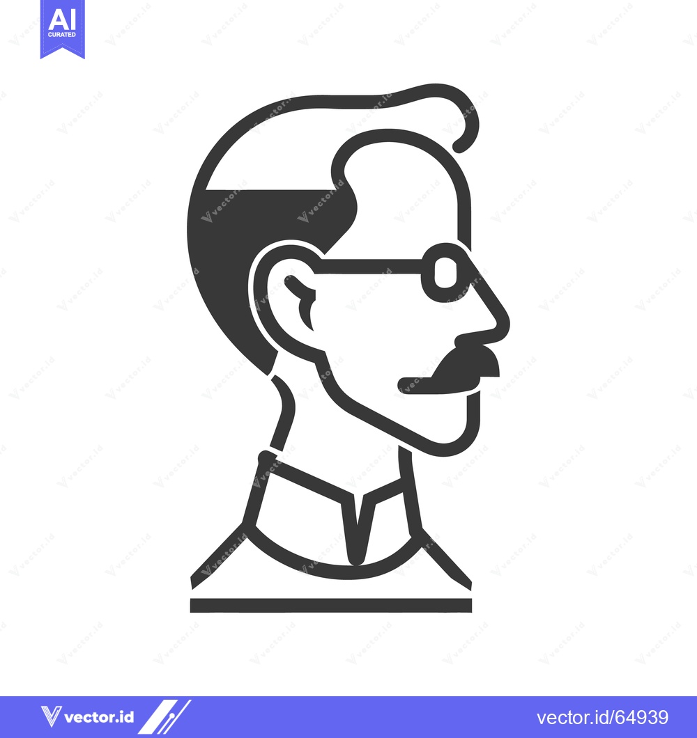 Premium Vector dari A grayscale illustration of a man looking to the right side