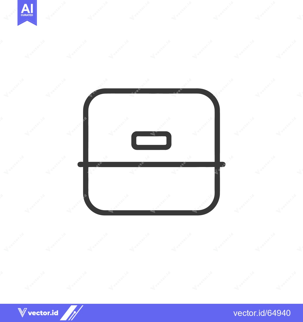 Premium Vector dari A graphic icon depicting a simple rectangular lunchbox design