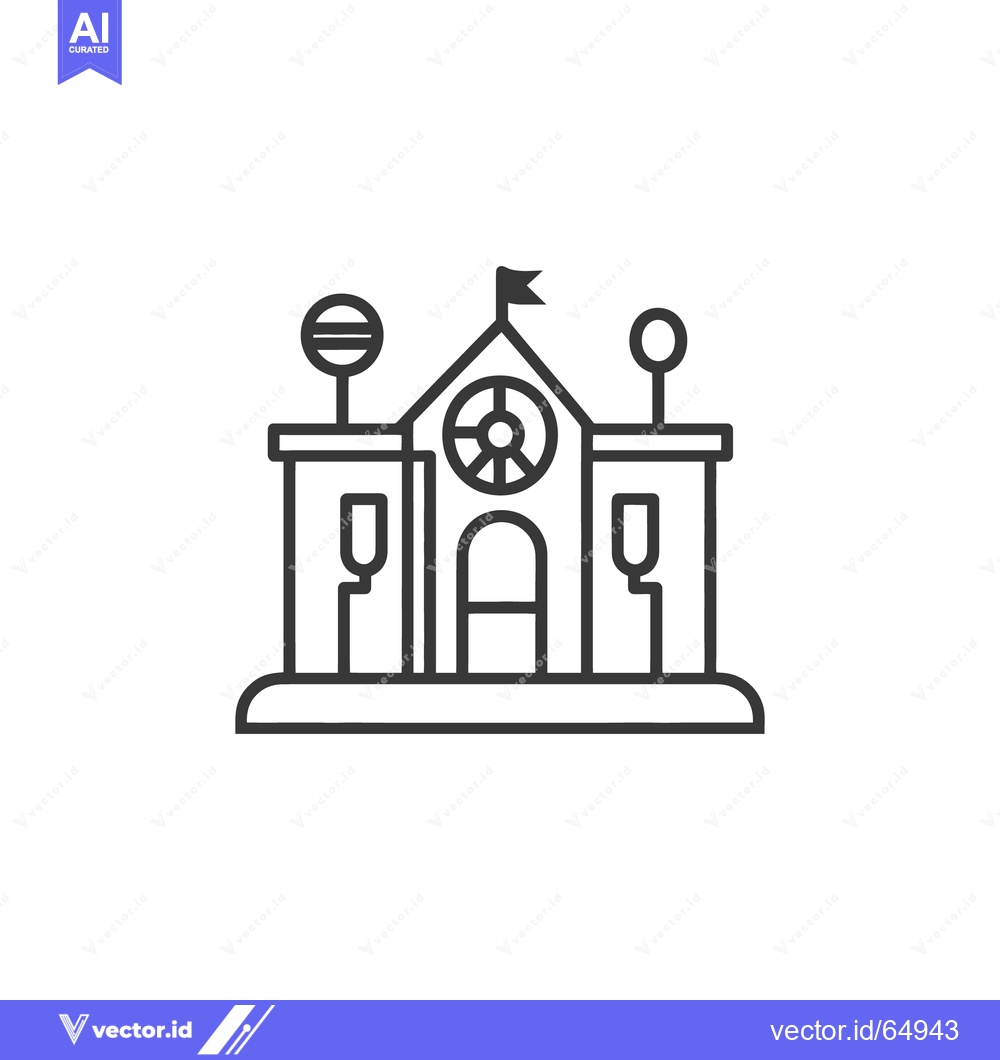 Premium Vector dari A simple black and white illustration of a building facade