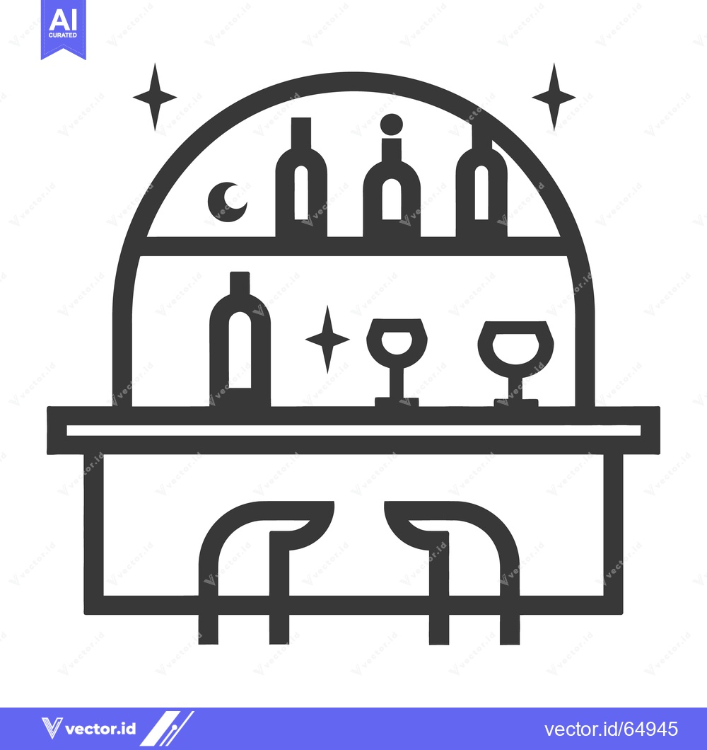 Premium Vector of A simple graphic illustration of an indoor bar scene