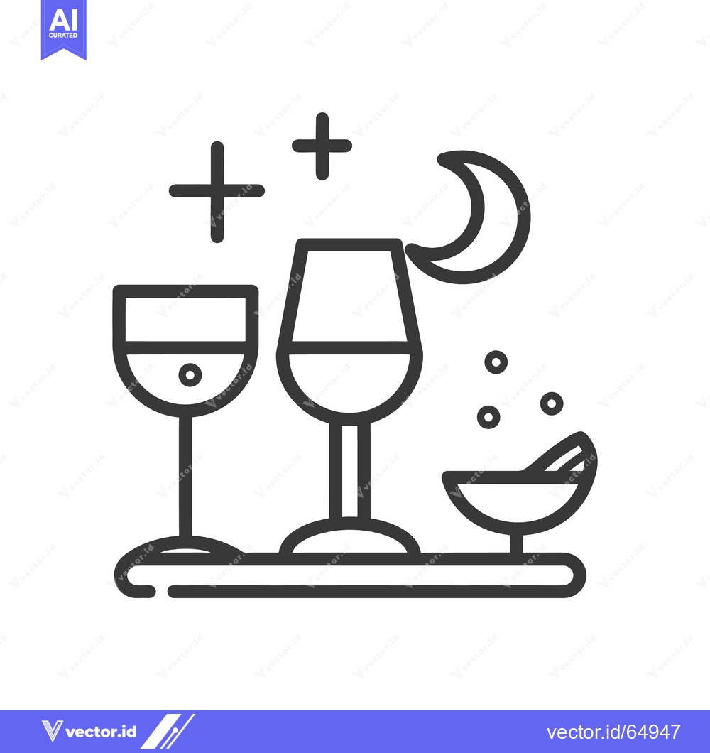 Premium Vector dari Elegant wine glasses displayed with celestial stars and moon symbols