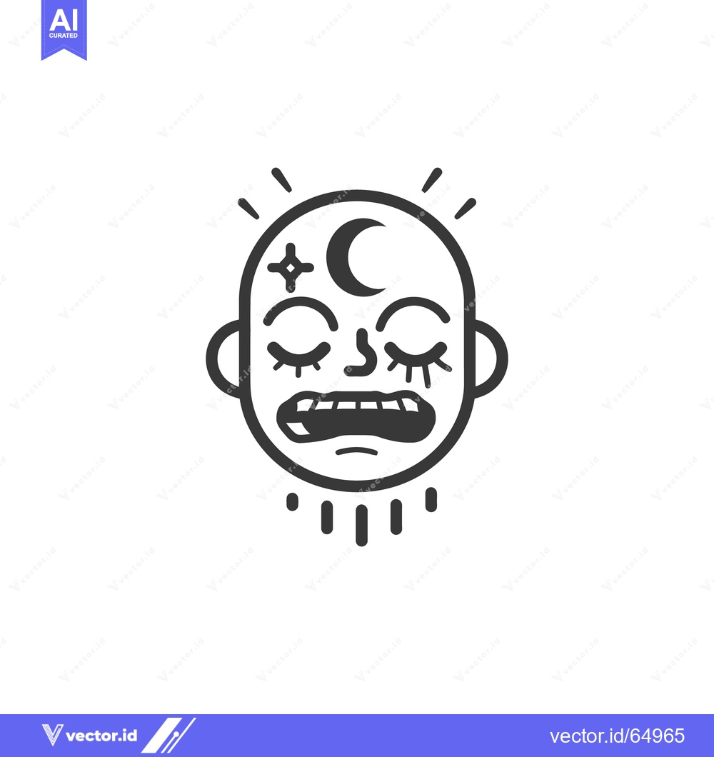 Premium Vector of A stylized illustration of a celestial face with closed eyes