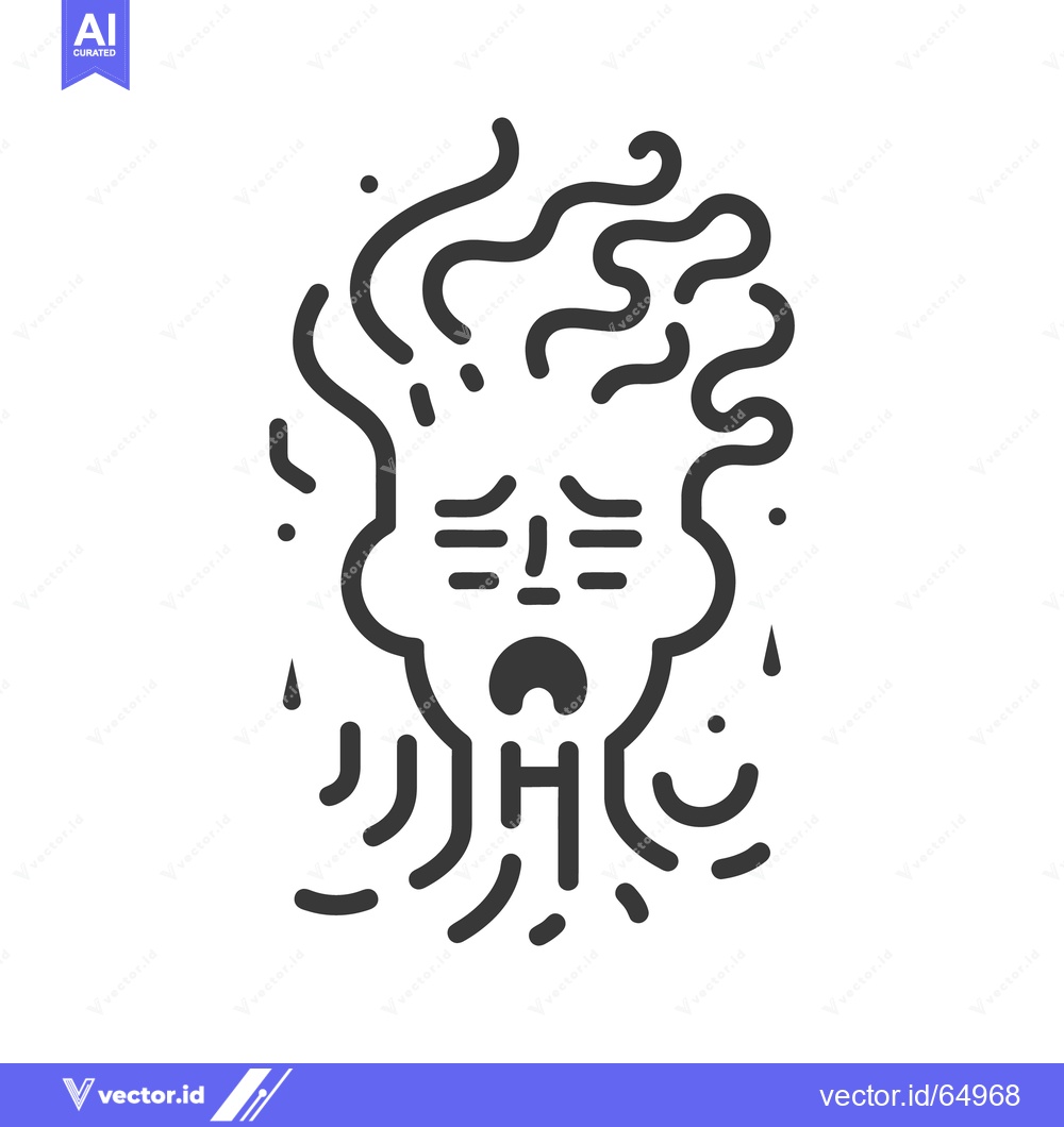 Premium Vector of A stressed face icon with expressive features and elements