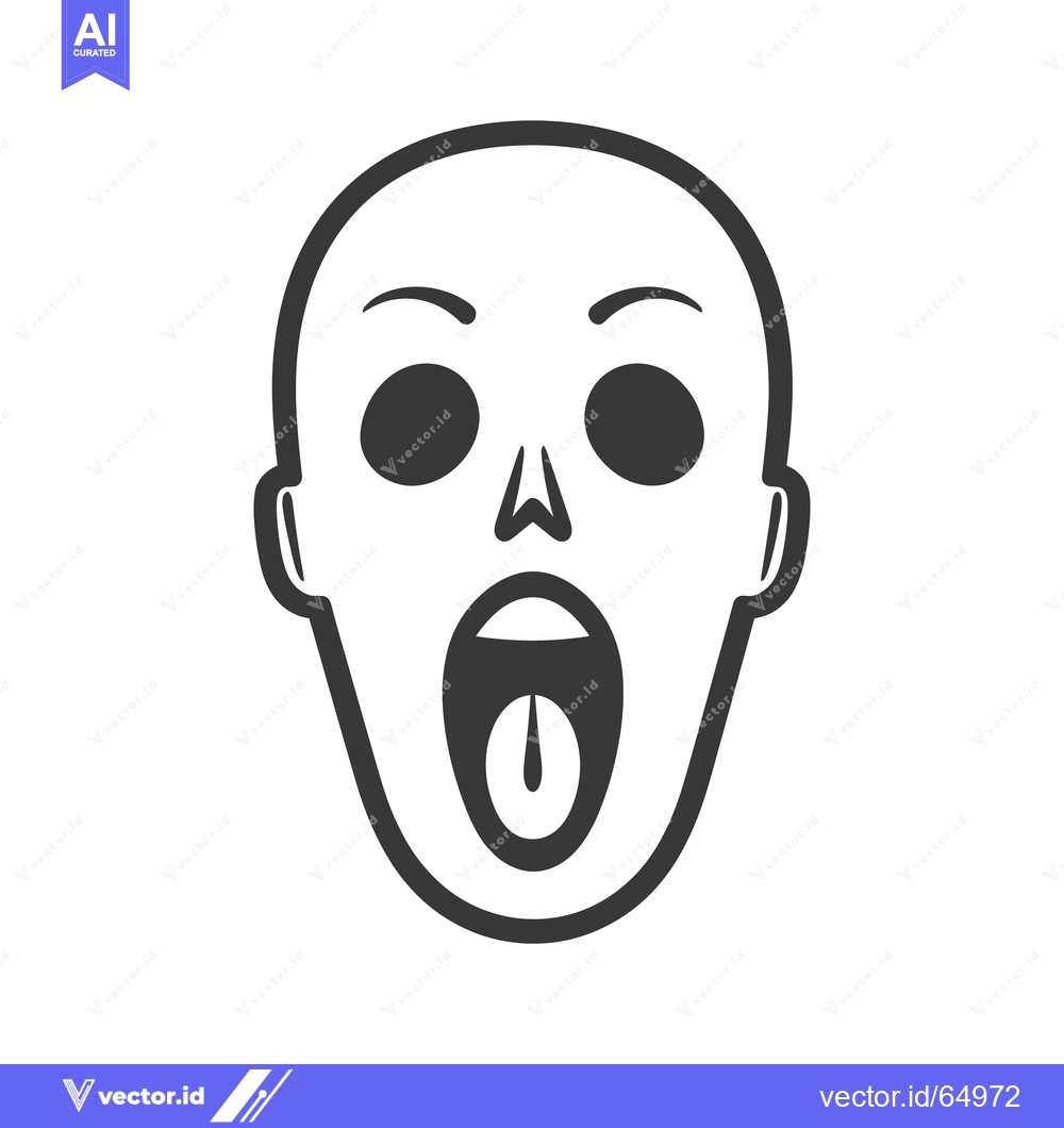 Premium Vector dari Simplified illustration of a human face exhibiting extreme surprise