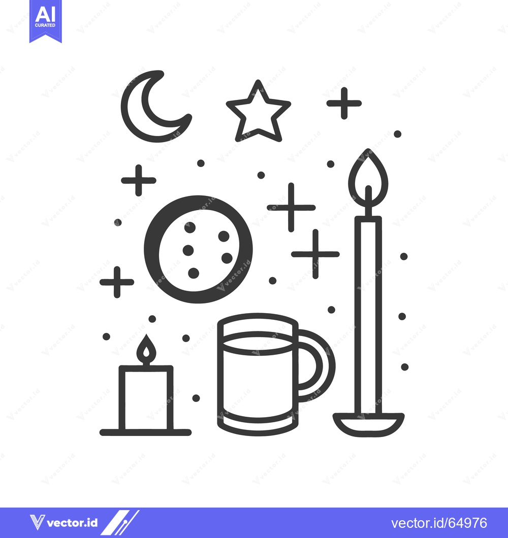 Premium Vector dari Monochrome illustrations depicting night time and related imagery item