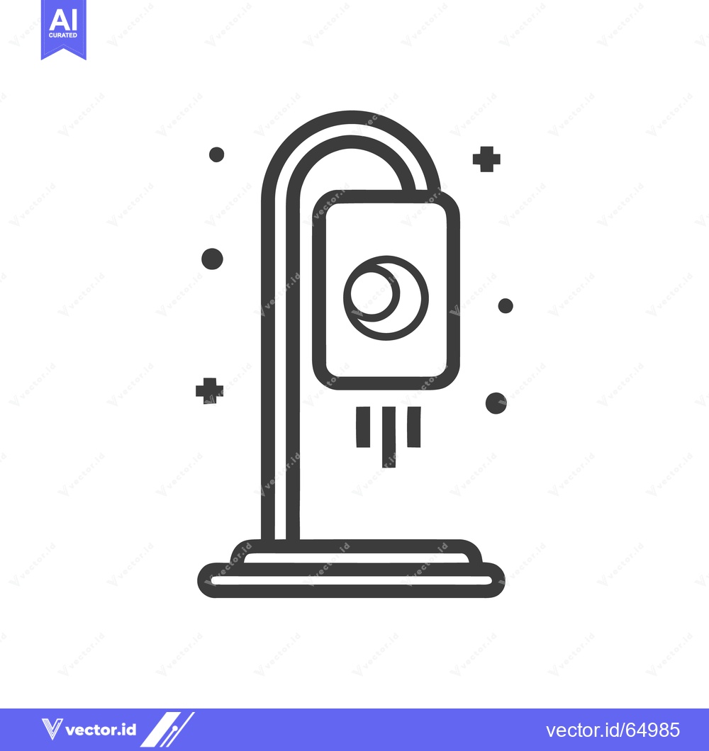 Premium Vector of Minimalist Icon of a Stylish Floor Lamp with Crescent Moon Design