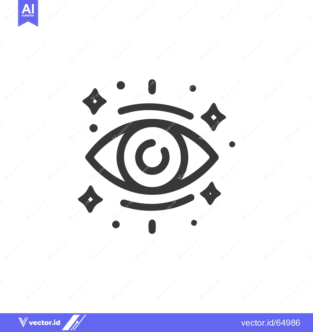 Premium Vector of Sparkling Eye Icon: Vision, Clarity, and Insightful Perception in Mini