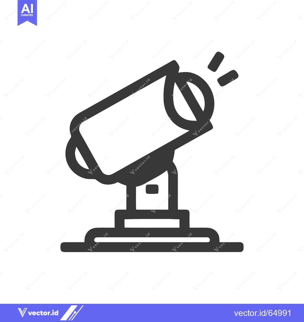 Premium Vector dari Bold Line Art: Spotlight Icon with Radiating Light Beams on White