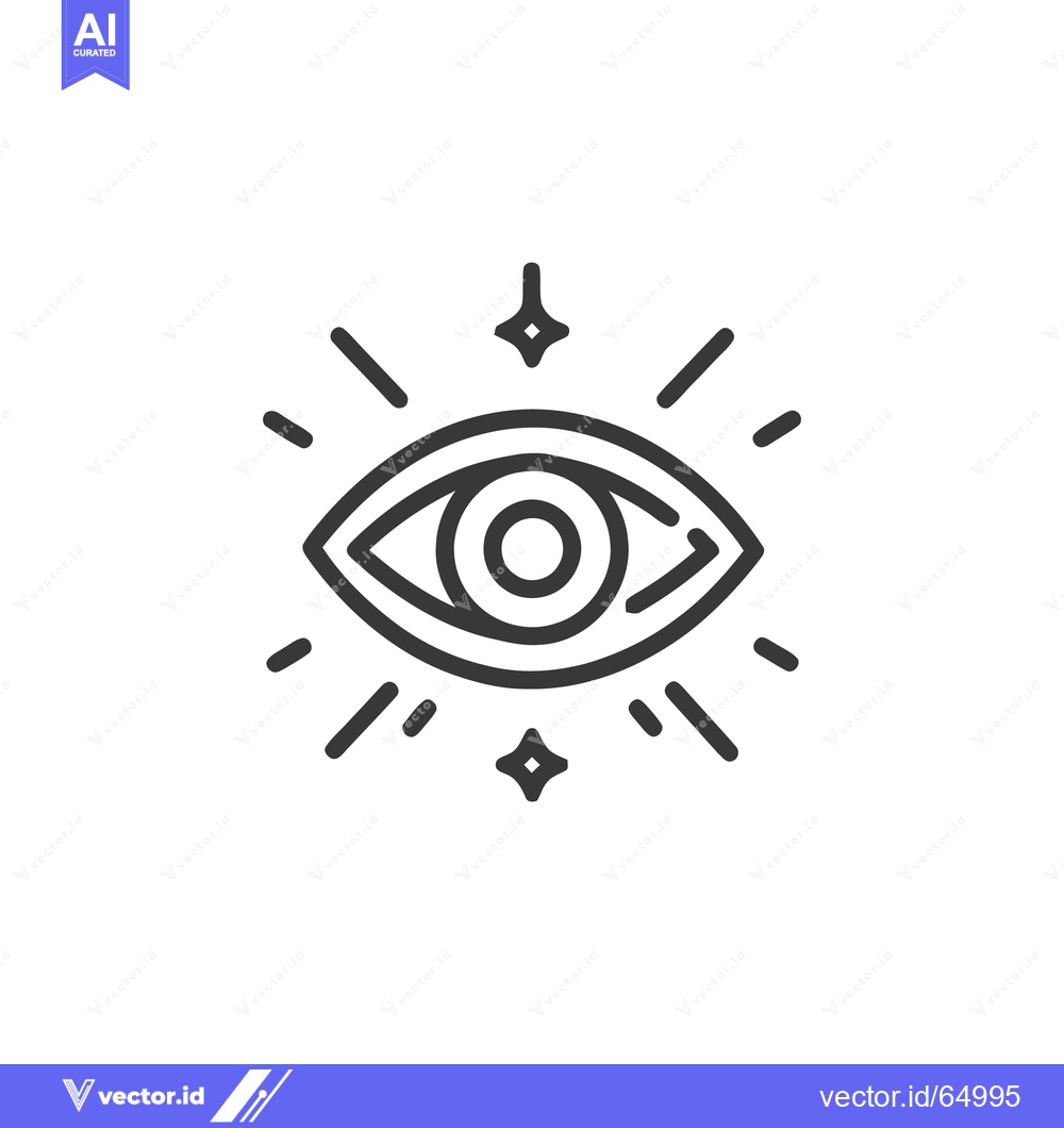 Premium Vector dari Minimalist Eye Icon with Stars, Vision and Insight Symbol