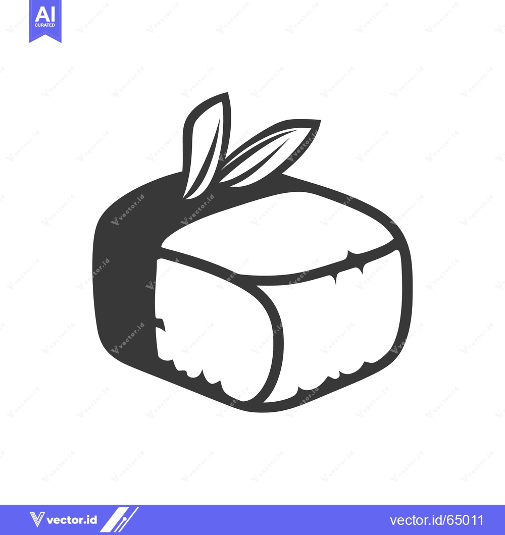 Premium Vector dari Square shaped food item with two leaf shaped decorations on top