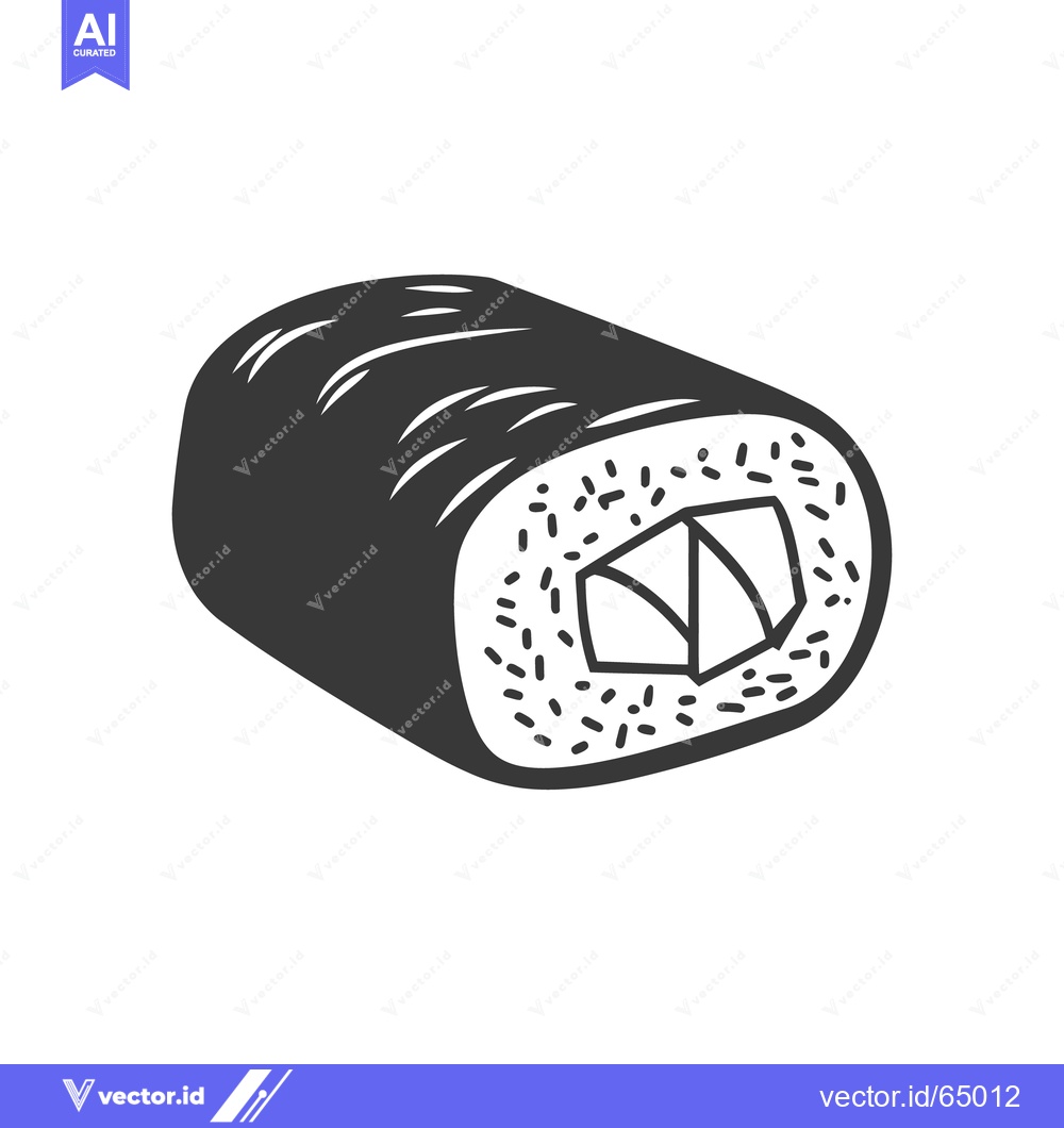 Premium Vector dari A single piece of sushi with ingredients visible inside