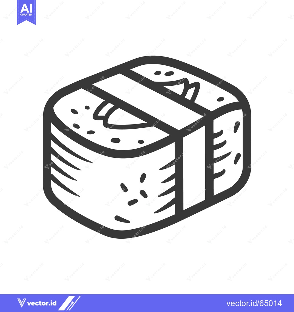 Premium Vector dari A simple monochrome image of a sushi piece shown