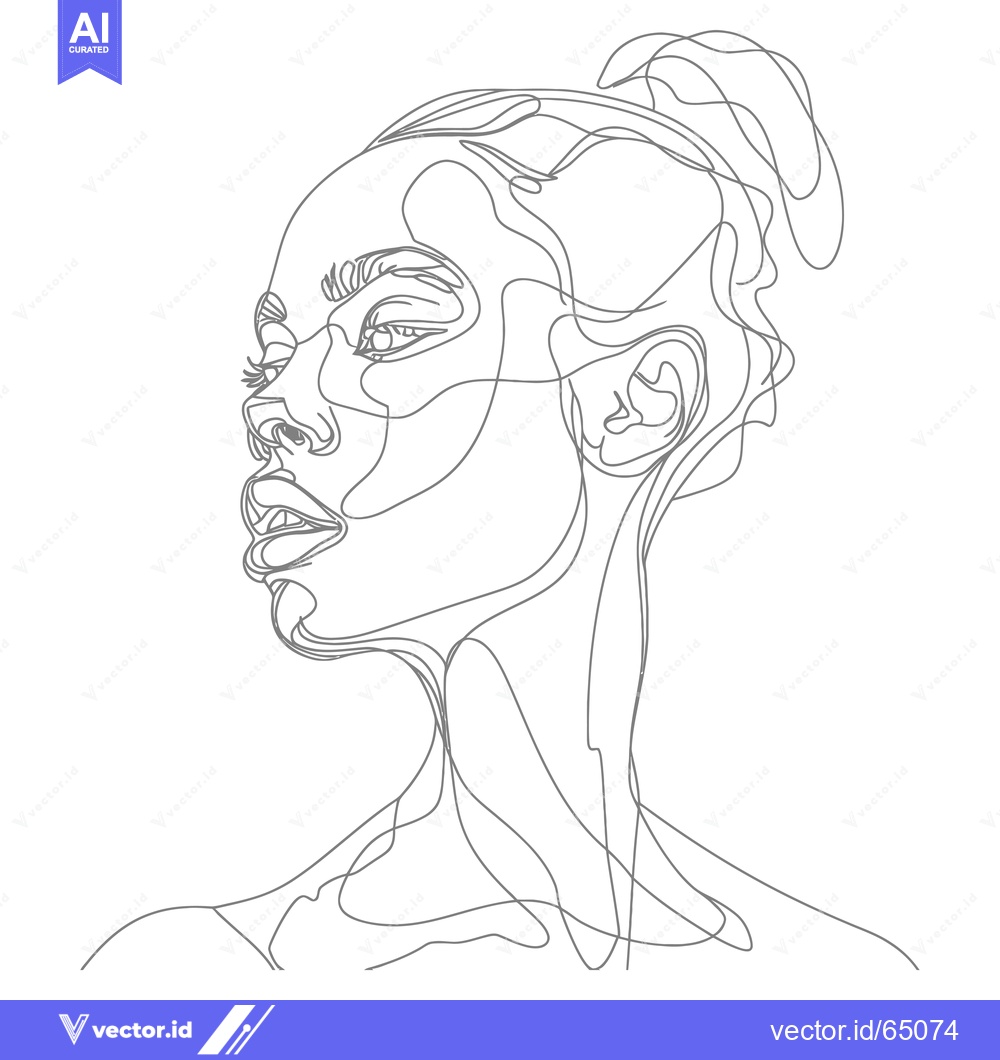 Premium Vector dari Abstract Line Drawing of a Woman's Face