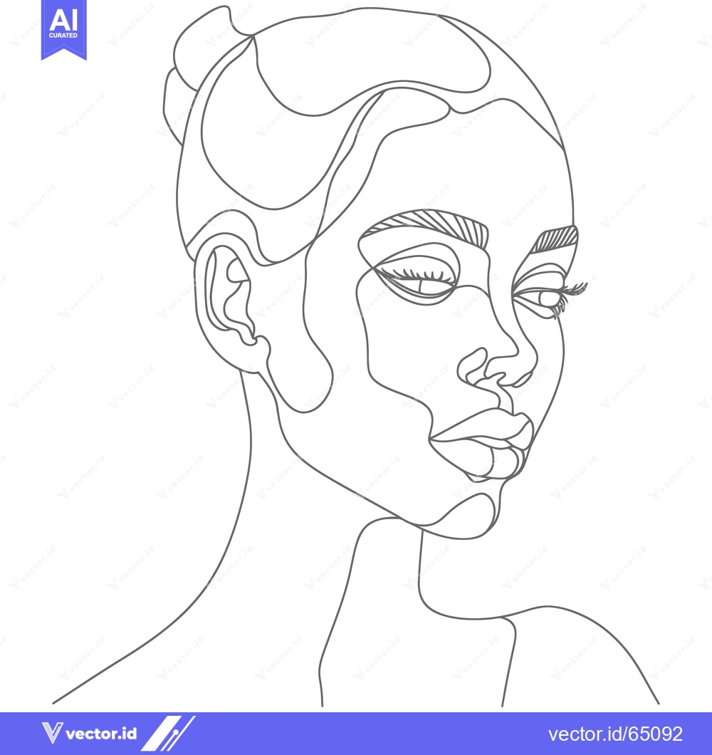 Premium Vector dari Single Line Drawing of a Woman's Face