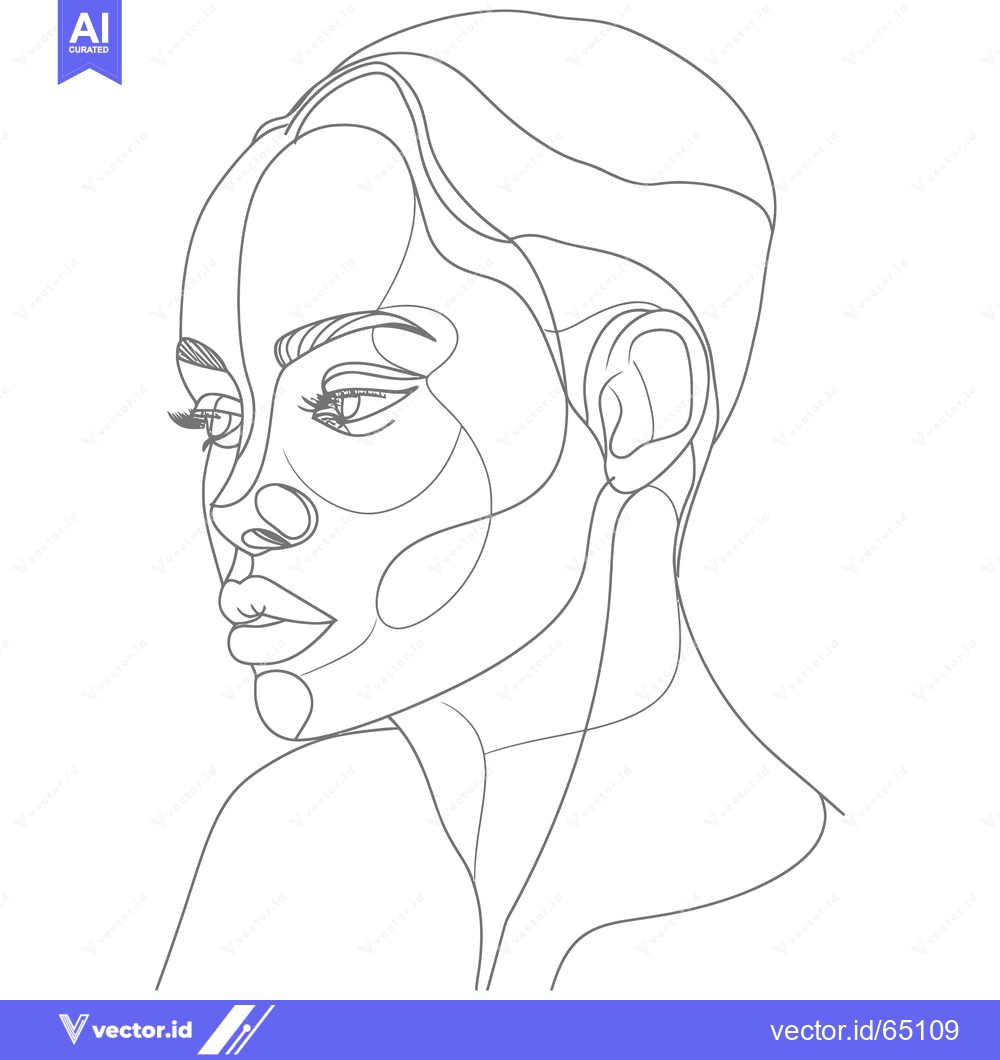 Premium Vector dari Single Line Drawing of a Woman's Face