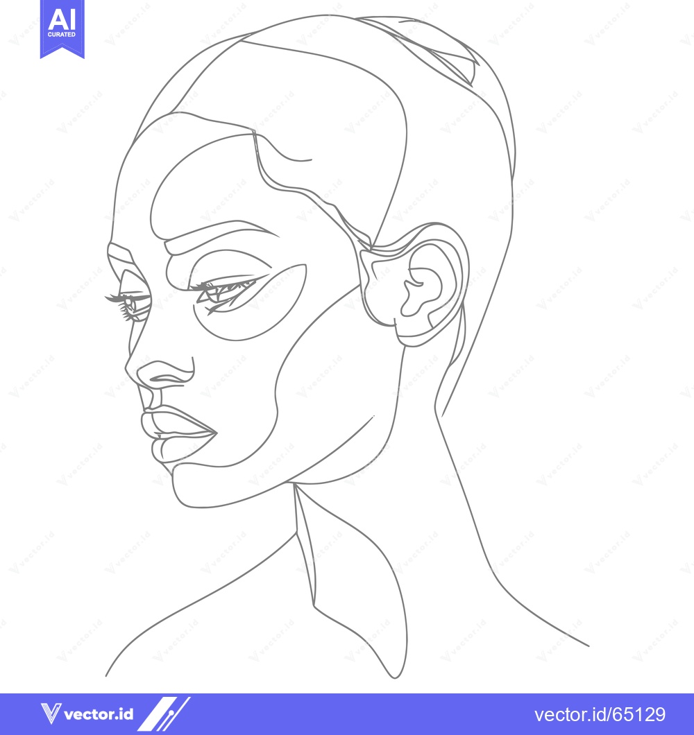 Premium Vector dari Single-Line Drawing of a Woman's Profile
