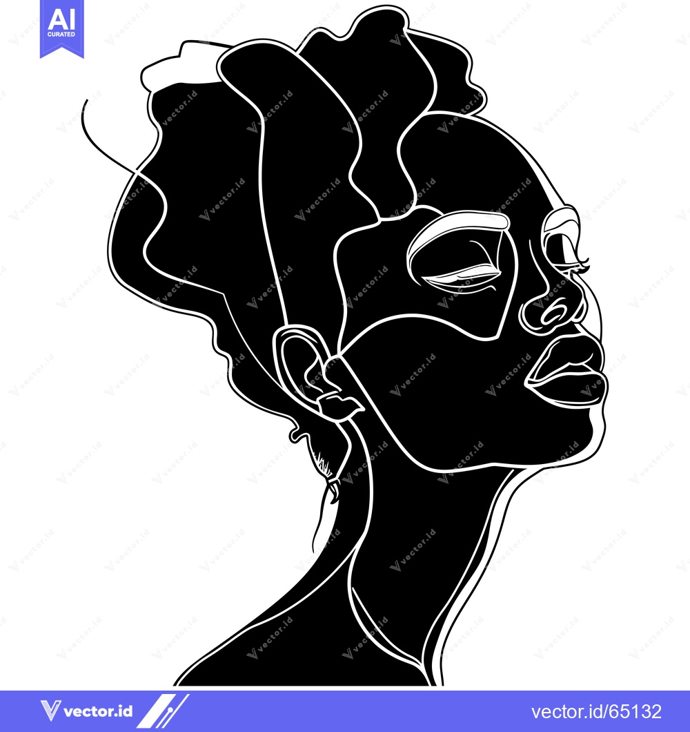 Premium Vector dari Line Art Illustration of a Woman's Profile with Closed Eyes