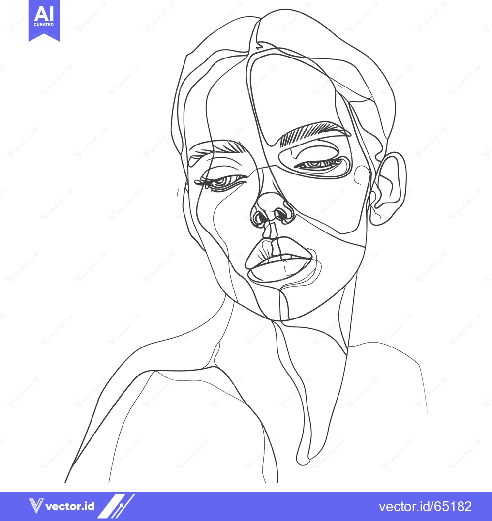 Premium Vector dari Single-Line Drawing of a Woman's Face