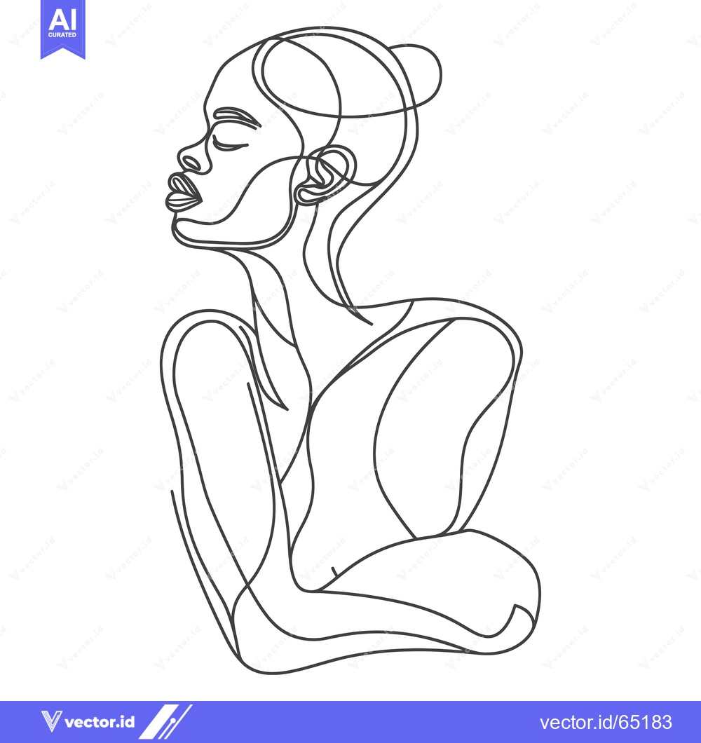 Premium Vector of One-Line Abstract Illustration of a Woman's Profile