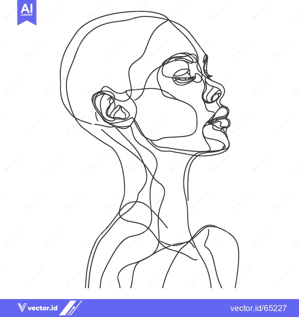 Premium Vector dari Single-Line Abstract Illustration of a Woman's Profile