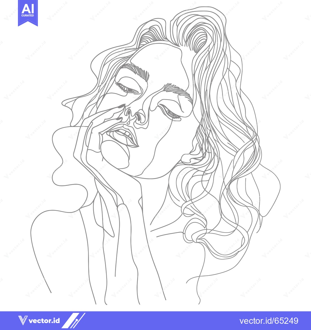 Premium Vector dari A Single-Line Drawing of a Woman with Her Hair Down