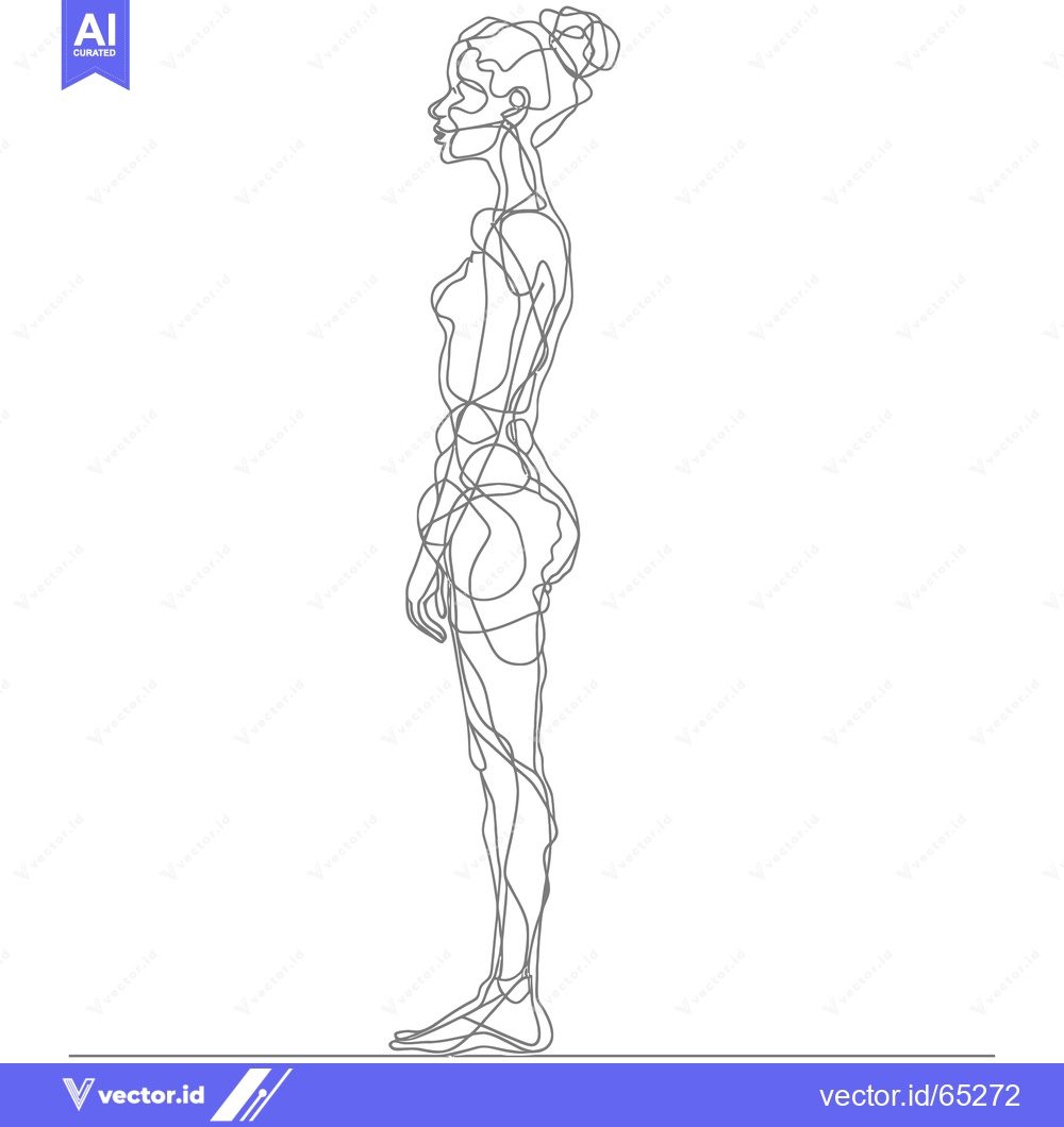 Premium Vector of Continuous Line Drawing of a Woman in Profile