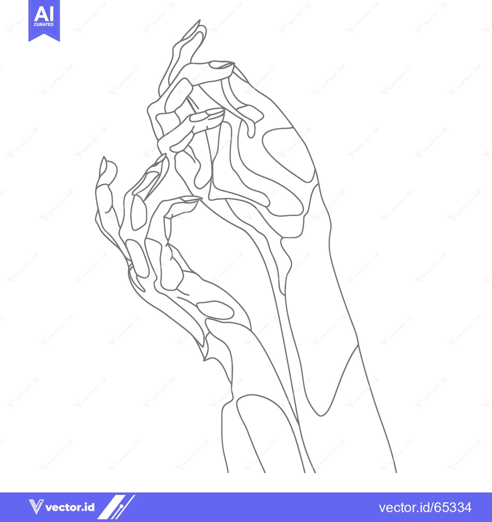 Premium Vector dari A Single Line Drawing of Intertwined Hands