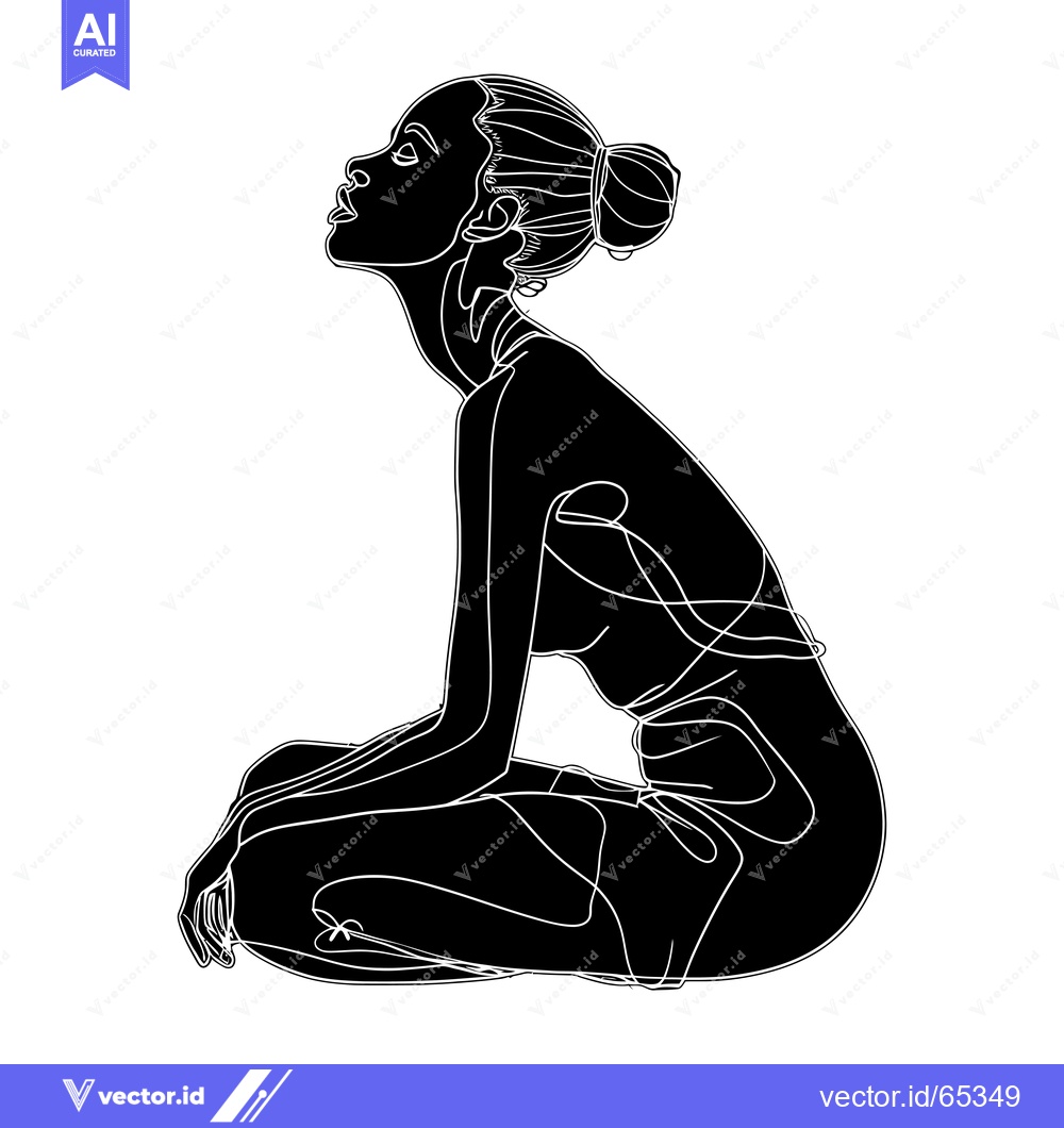 Premium Vector of Silhouette of a Woman Sitting with Her Head Tilted Back