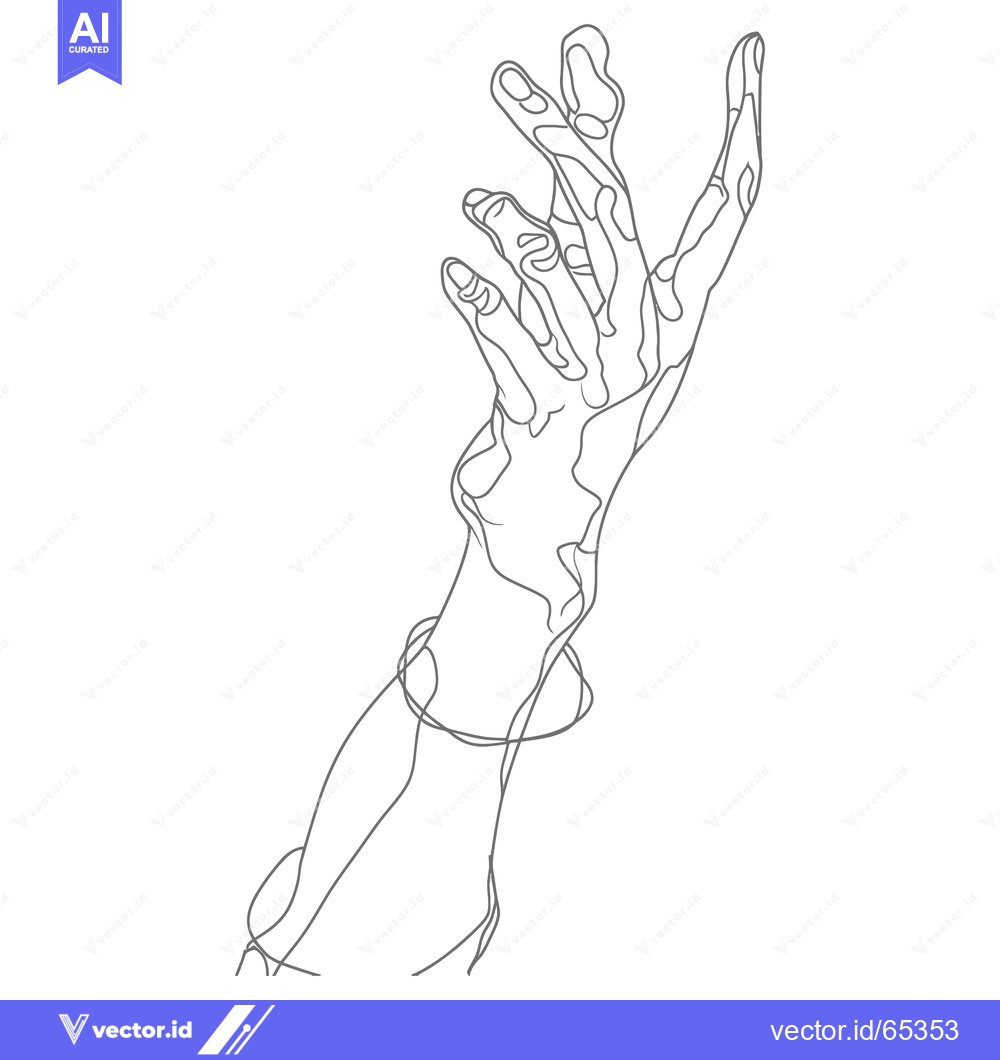 Premium Vector dari Single Line Drawing of an Outstretched Hand