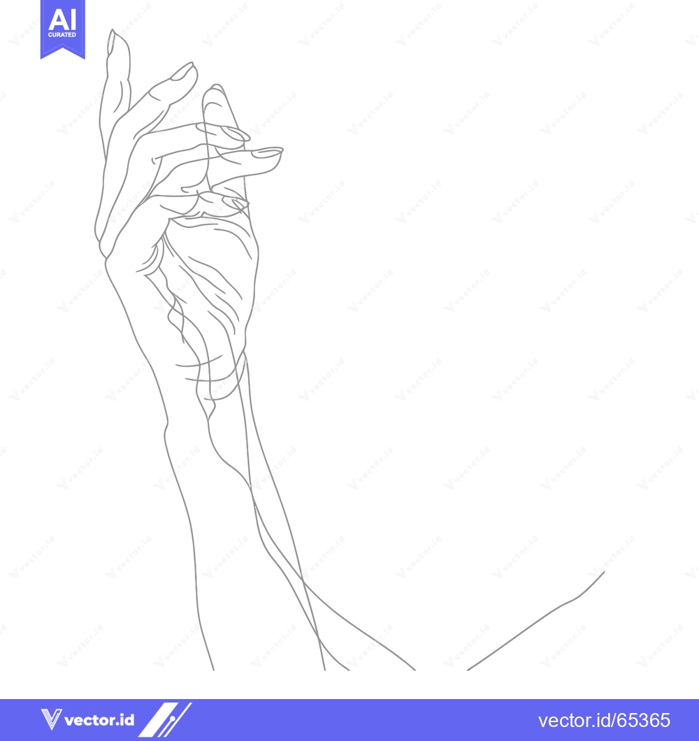 Premium Vector of Single-Line Drawing of a Hand Reaching Upward