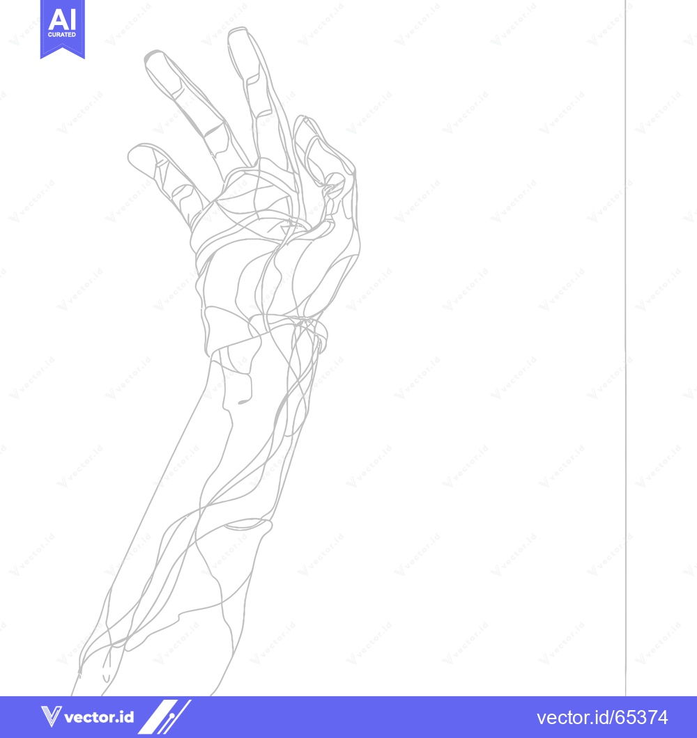 Premium Vector dari A Single Line Drawing of a Human Arm Reaching Up