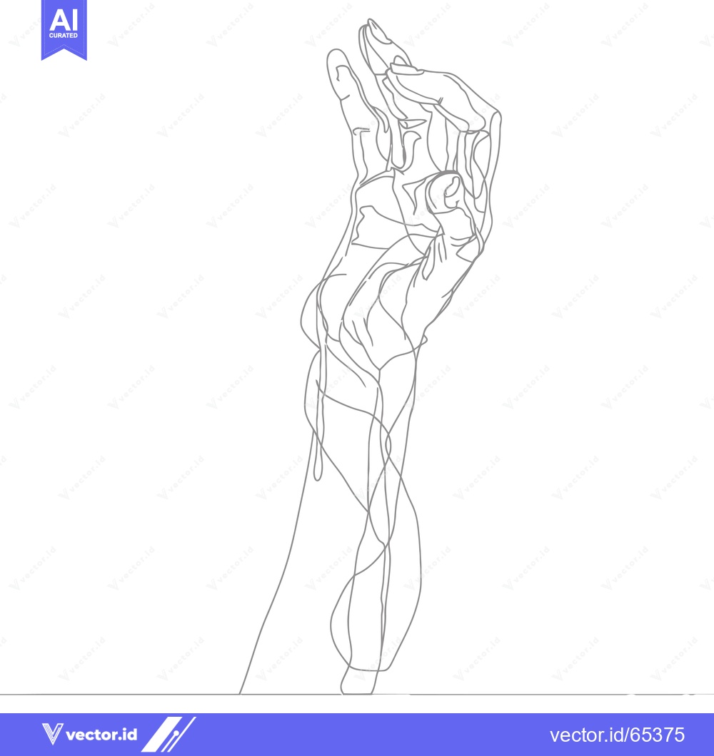Premium Vector dari A Single-Line Drawing of a Hand Reaching Upward