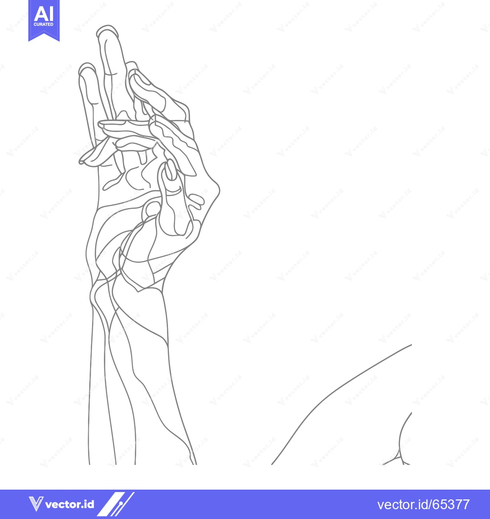 Premium Vector of Line Drawing of Two Intertwined Hands