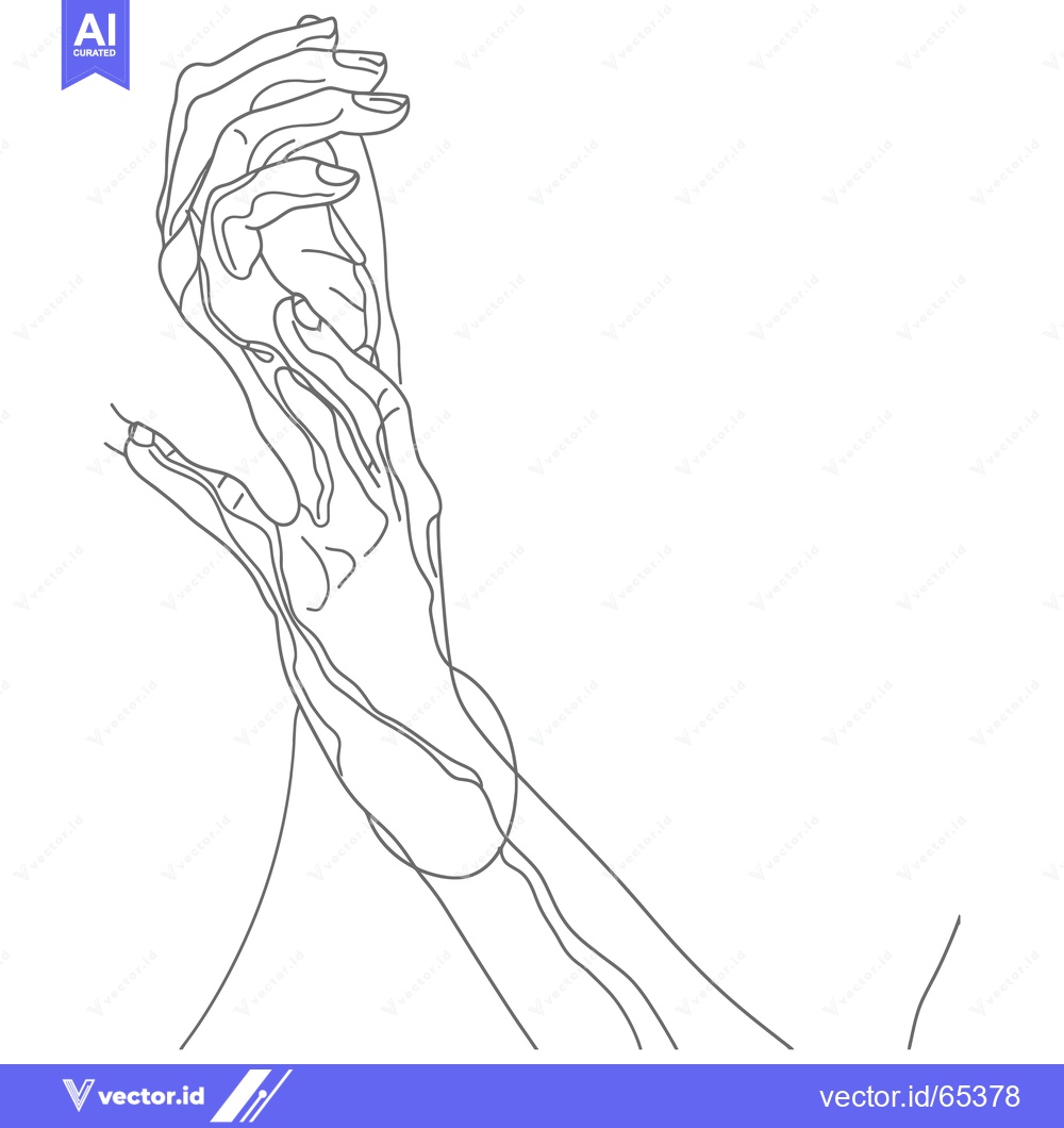 Premium Vector dari A Minimalist Line Drawing of Two Intertwined Hands