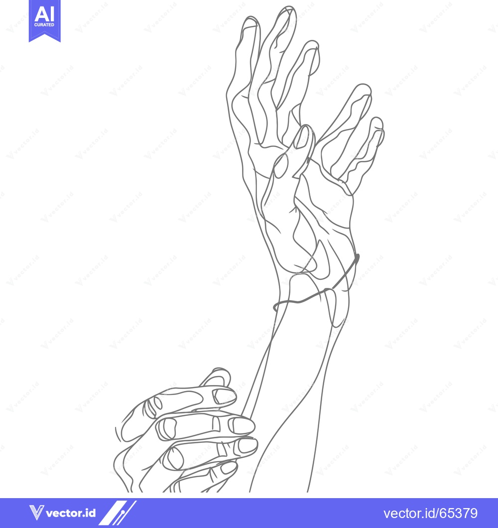 Premium Vector dari A Line Drawing of Two Intertwined Hands