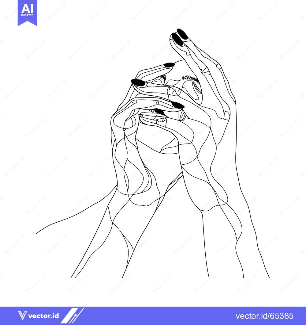 Premium Vector of Line Art Illustration of Two Hands Holding an Object