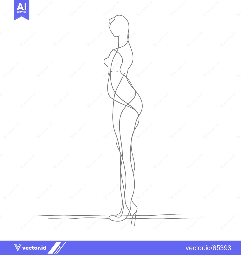 Premium Vector of One-Line Drawing of a Woman in Heels