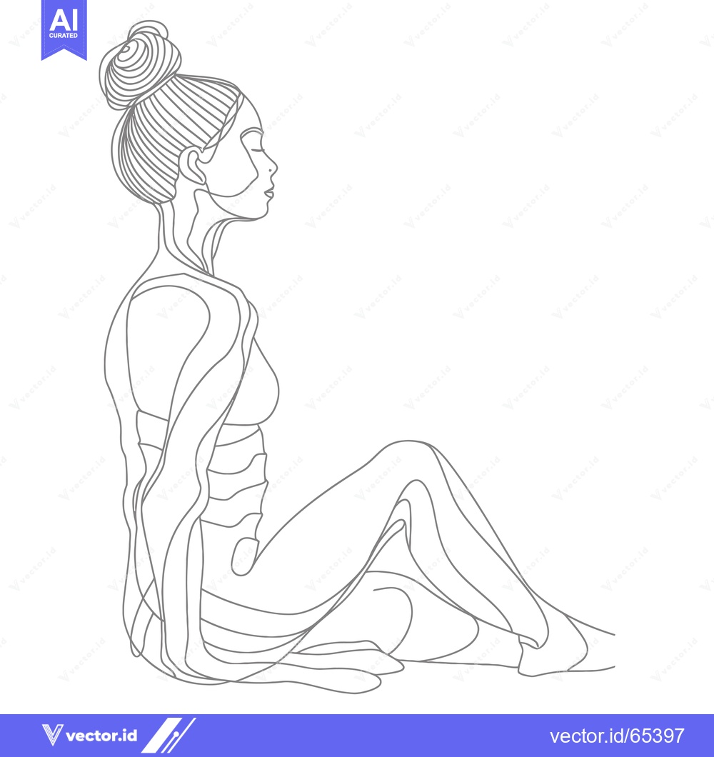 Premium Vector of Single Line Drawing of a Woman Sitting with Her Legs Crossed