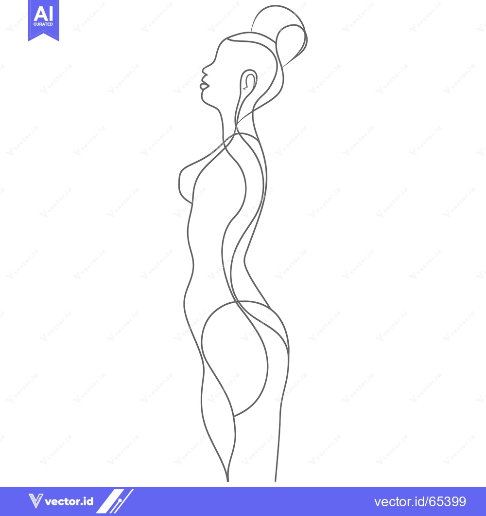 Premium Vector of Single-line drawing of a woman's silhouette in profile
