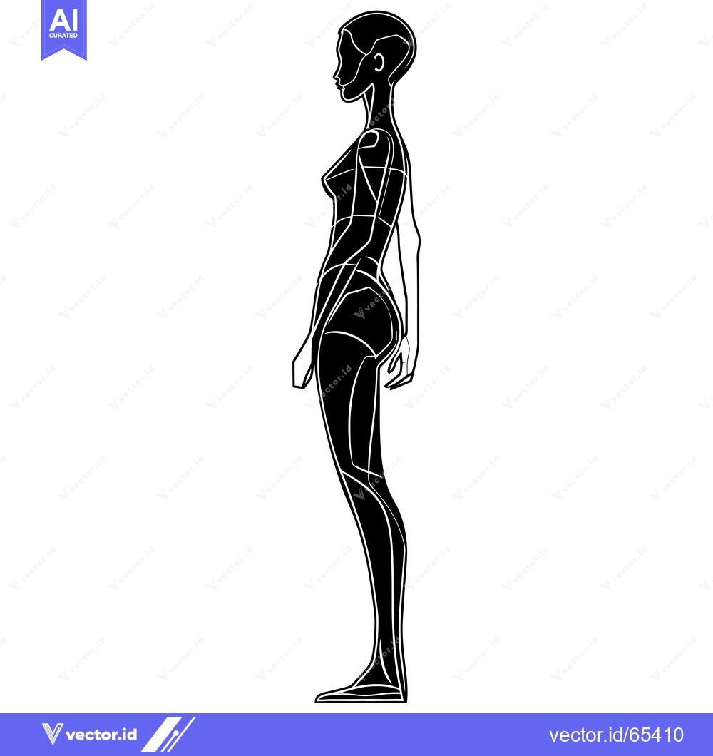 Premium Vector of Side Profile of a Stylized Female Figure