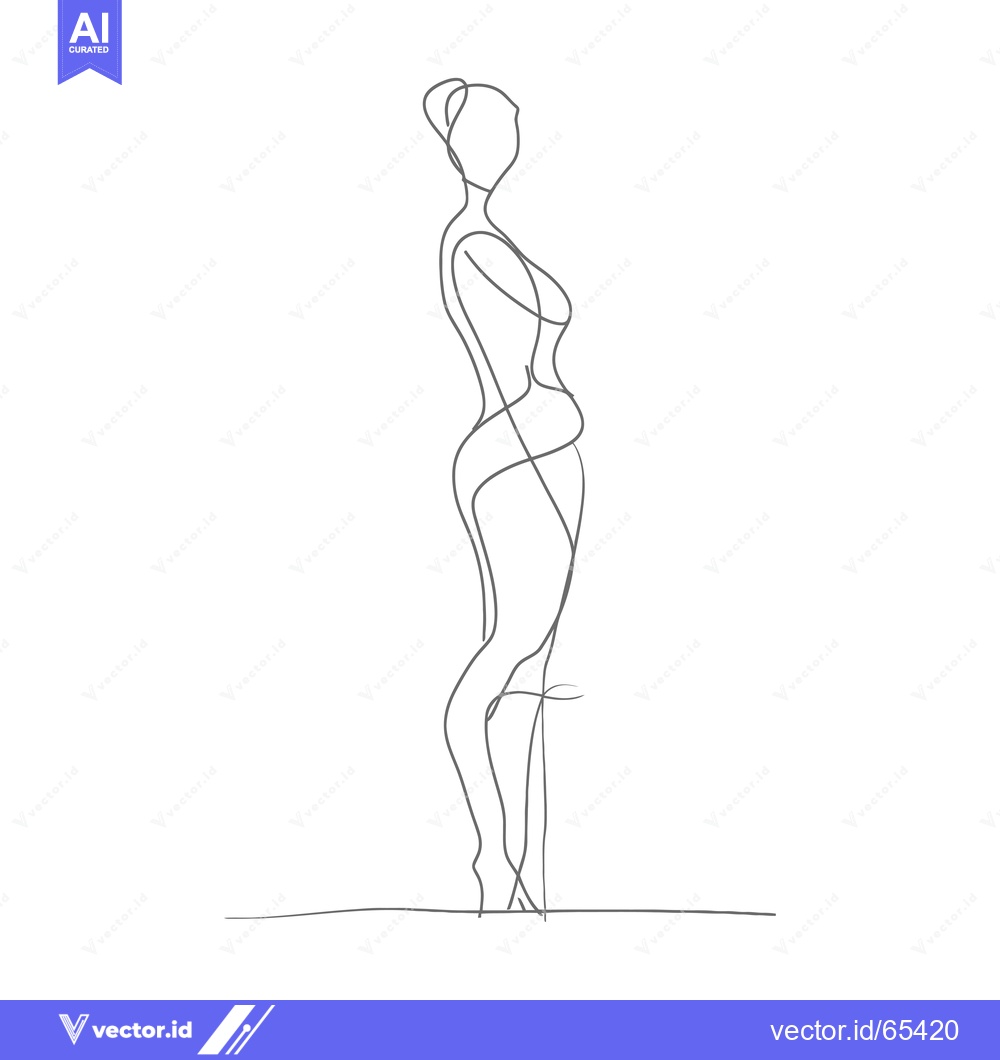 Premium Vector of Continuous Line Drawing of a Woman's Figure