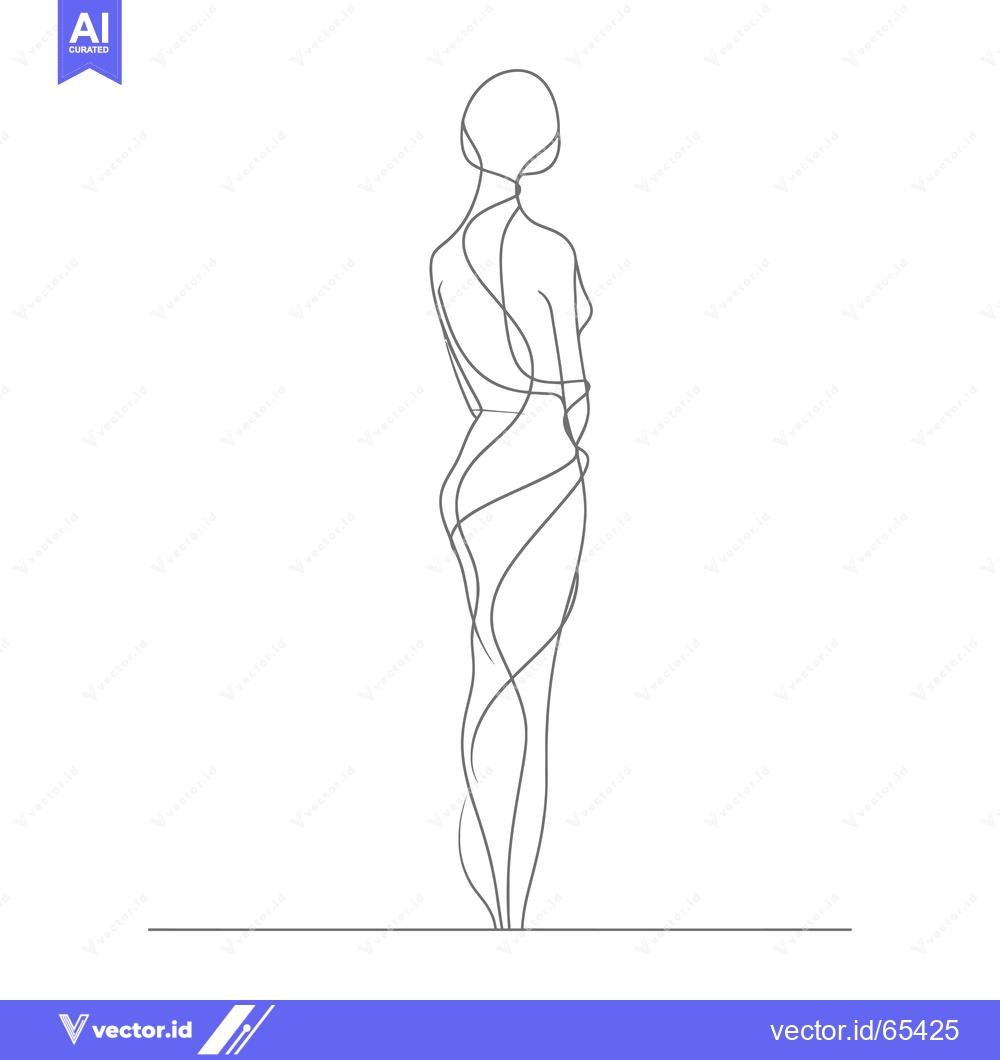Premium Vector of A Line Drawing of a Woman's Body with Swirling Lines
