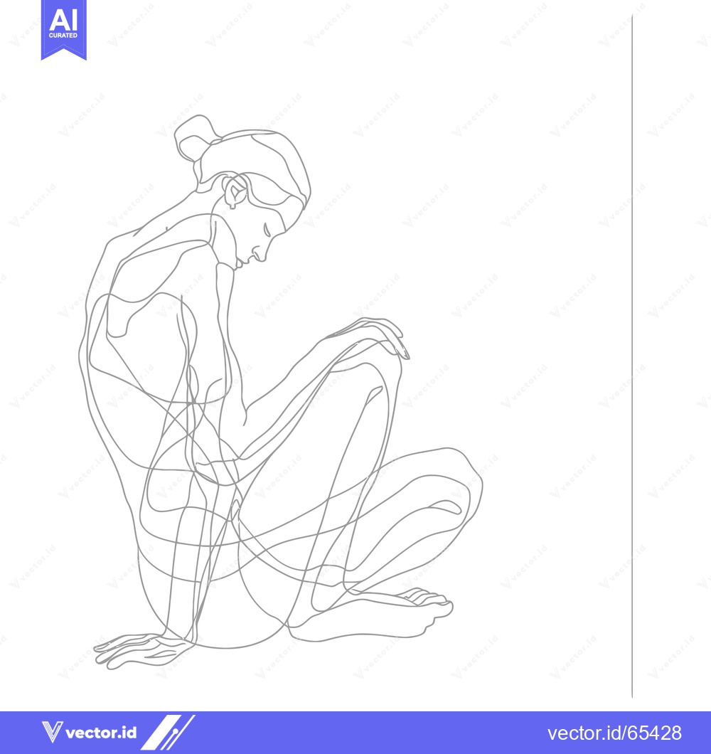 Premium Vector of Single Line Drawing of a Woman Sitting with Her Head Down