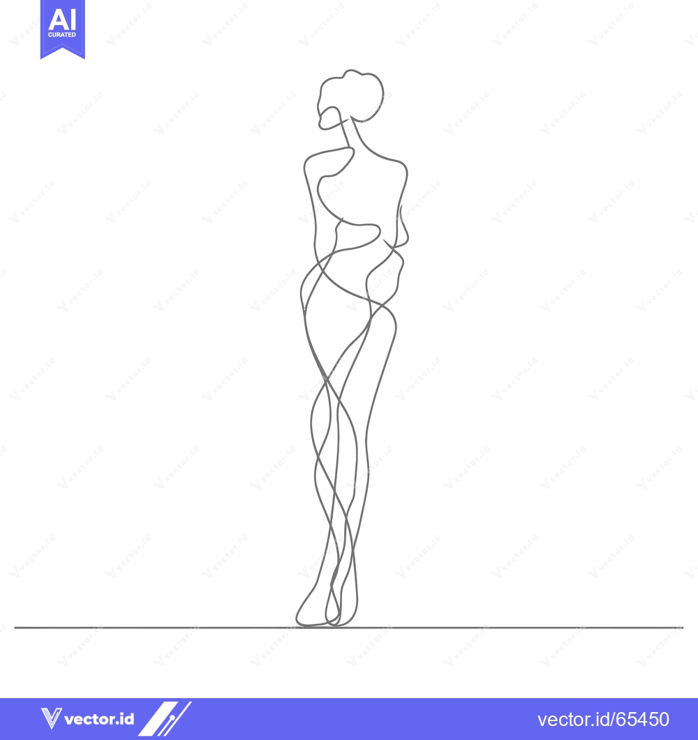 Premium Vector of Continuous Line Drawing of a Woman's Figure