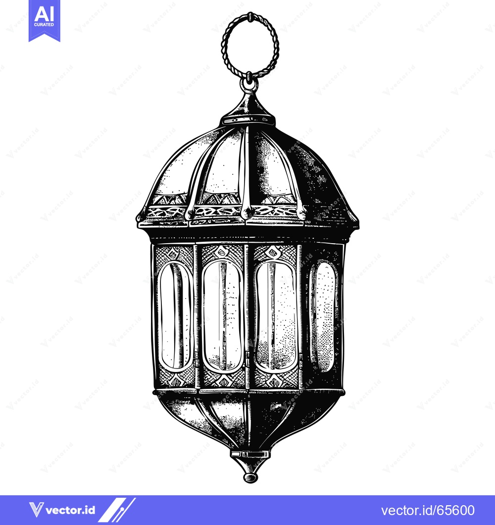 Premium Vector dari Ornate Hanging Lantern with Intricate Details